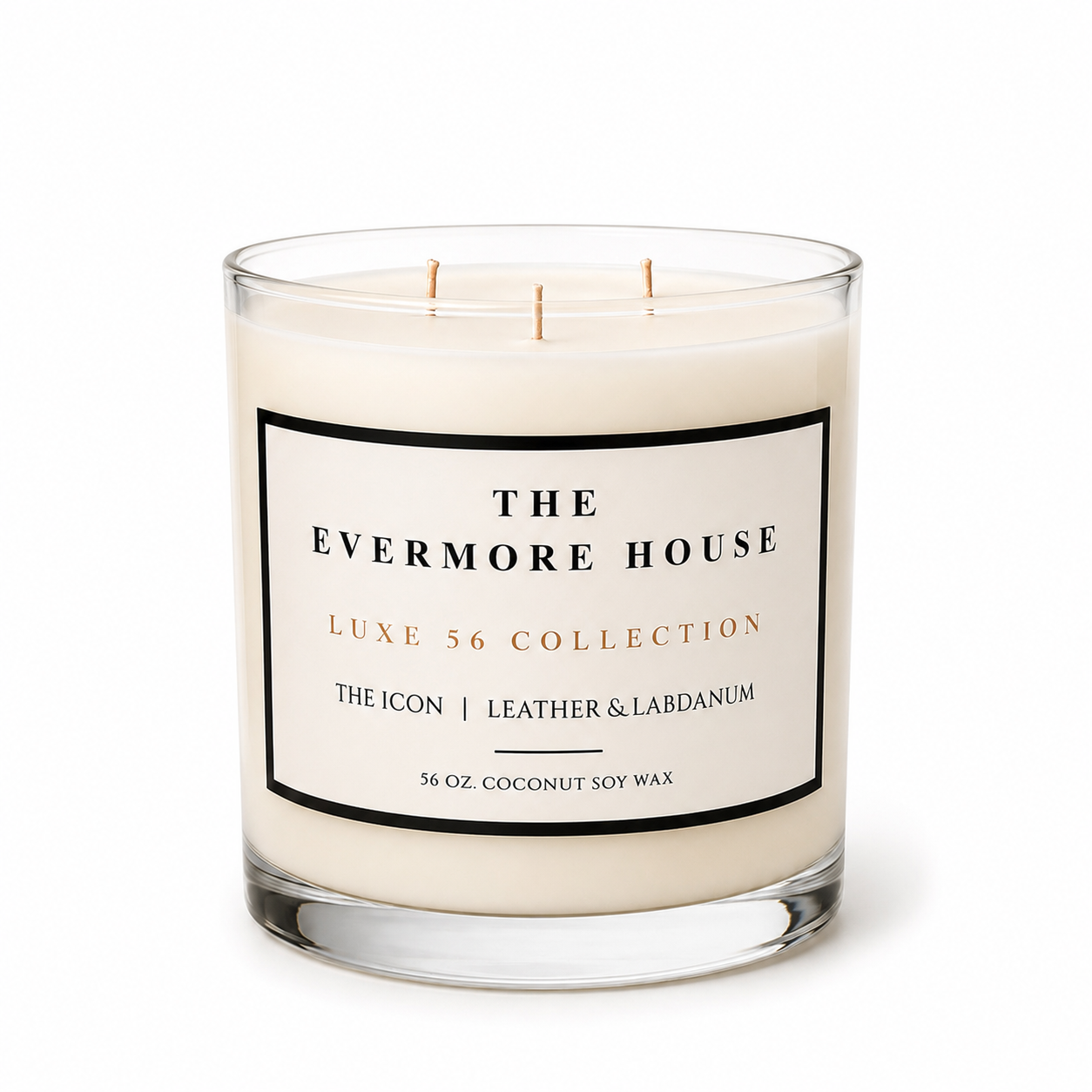 LUXE 56 Luxury Coconut Soy Candle – 56 oz 3-Wick Statement Candle | The Evermore House