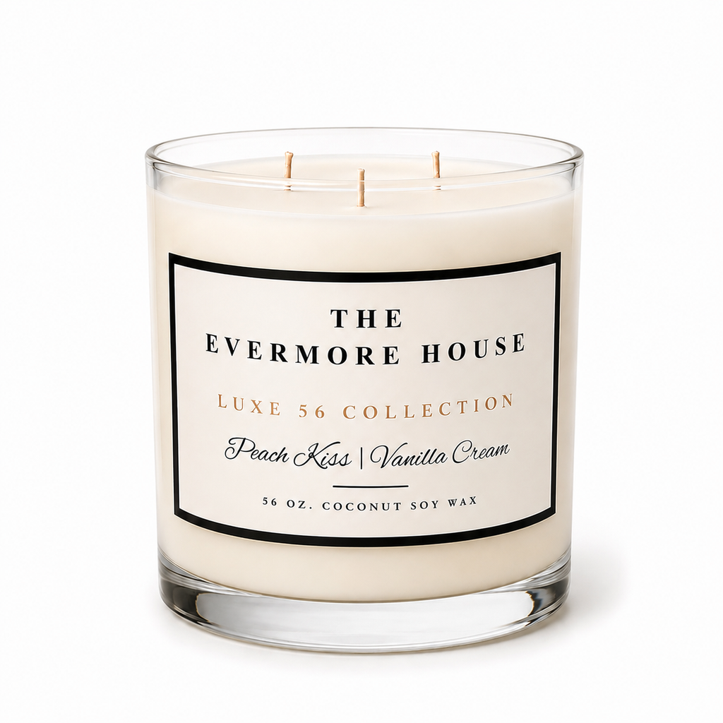 LUXE 56 Luxury Coconut Soy Candle – 56 oz 3-Wick Statement Candle | The Evermore House