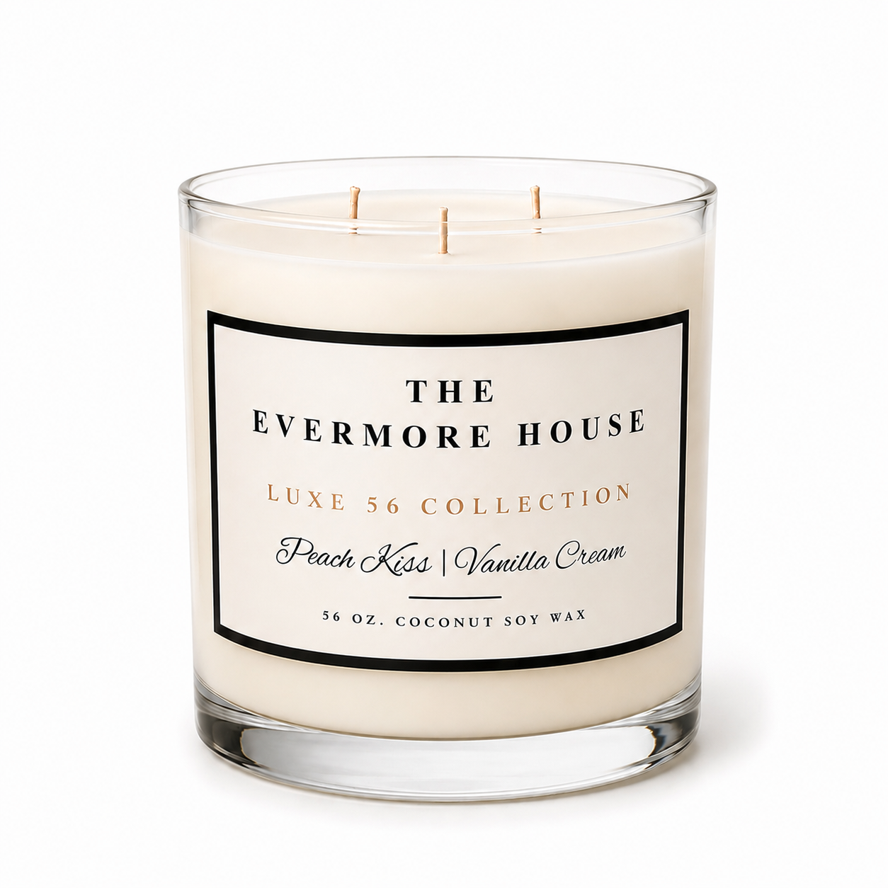 LUXE 56 Luxury Coconut Soy Candle – 56 oz 3-Wick Statement Candle | The Evermore House