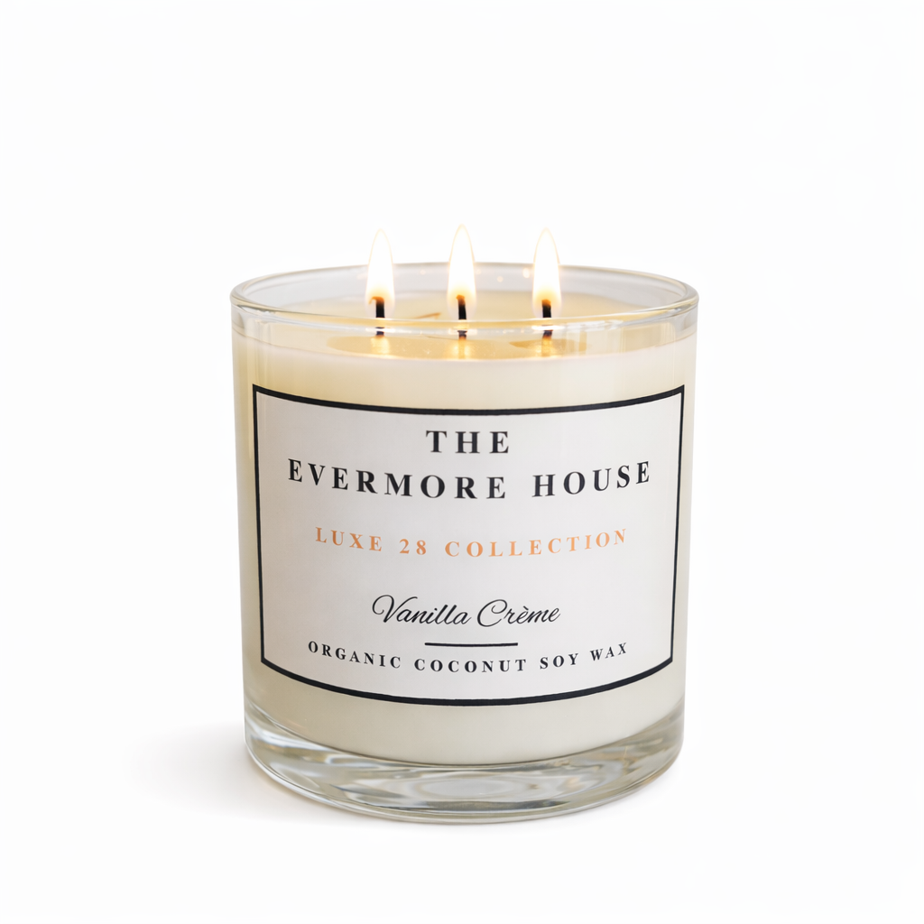 LUXE 28 luxury coconut soy candle by The Evermore House – 28 oz 3 wick statement candle