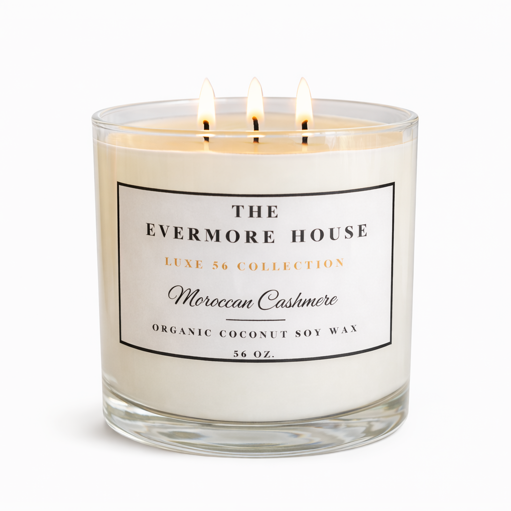 LUXE 56 luxury coconut soy candle by The Evermore House – 56 oz 3 wick statement candle