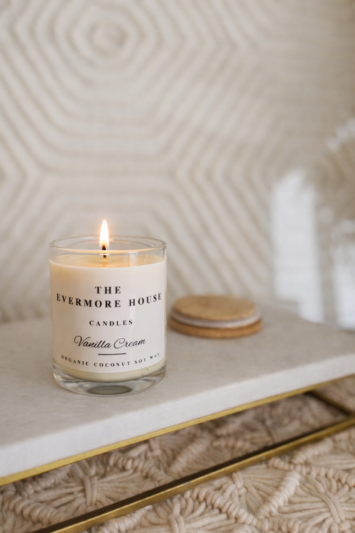 The Evermore House 8 oz coconut soy candle – clean burning single wick candle