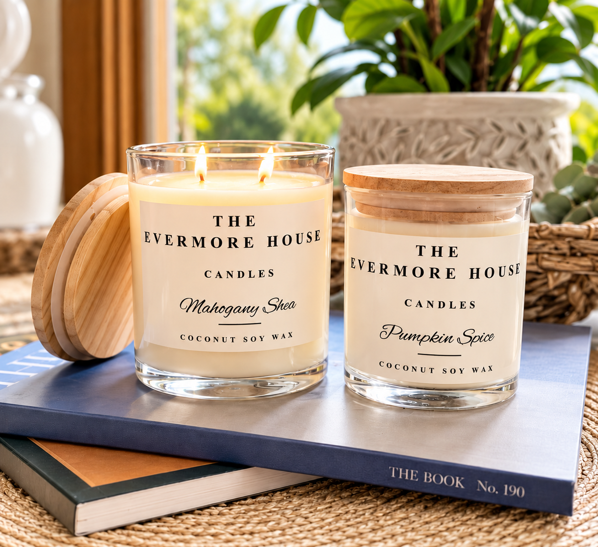 The Evermore House Fall fragrance line up in 8 oz and 12 oz candles 