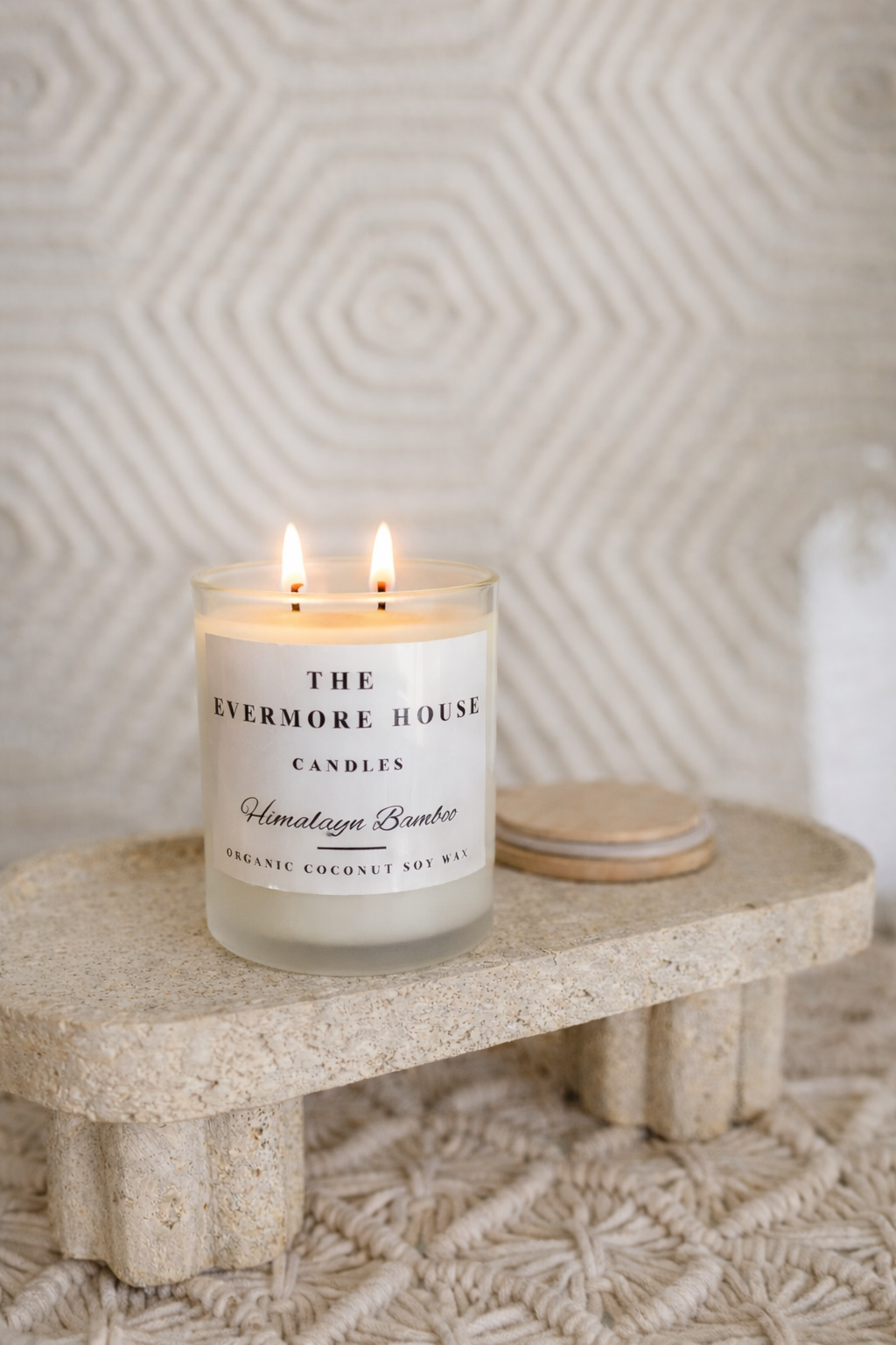 luxury double wick candle for large spaces coconut soy wax - available in many fragrances Himalayan Bamboo, Coco Bum, Caramel Popcorn, Peach Tea Blossom, Peach Kiss