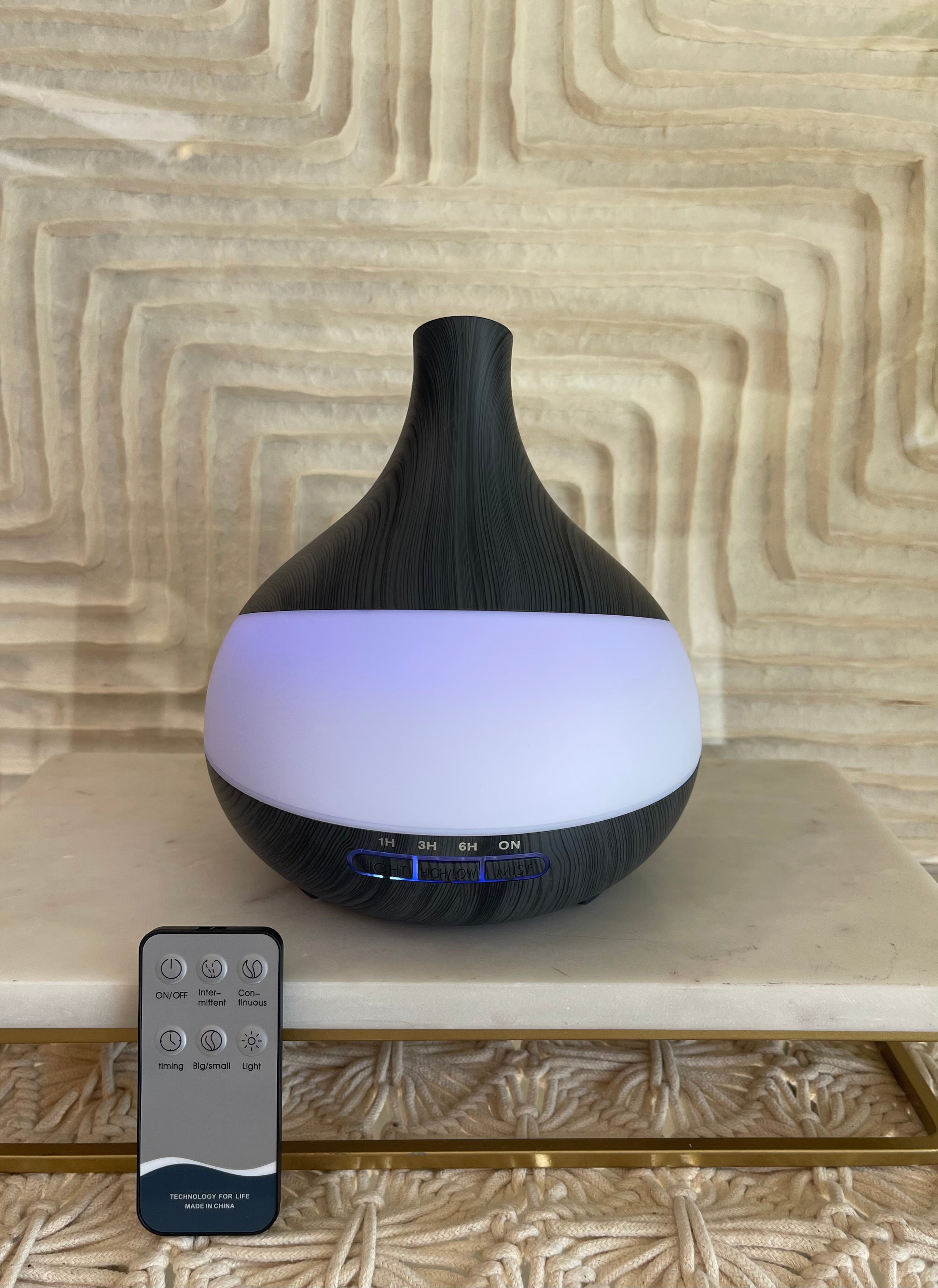 quiet aroma diffuser with color changing lights and mist settings